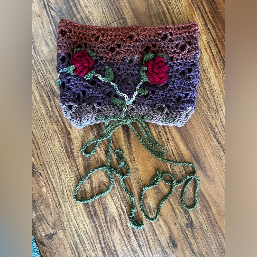 Handmade Crochet Roses Skirt Set - Picture 8 of 10